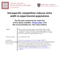 Intraspecific Competition Reduces Niche Width in Experimental Populations