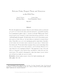 Reference Points, Prospect Theory and Momentum on the PGA Tour