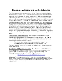 Remarks on Dihedral and Polyhedral Angles