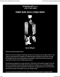 Robert Quine- Interview with Jim Derogatis About Lester Bangs