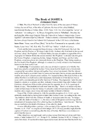 The Book of JOSHUA INTRODUCTION 1