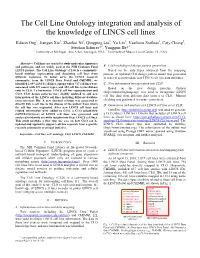 The Cell Line Ontology Integration and Analysis of the Knowledge of LINCS Cell Lines