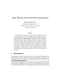 Type Theory and Lexical Decomposition∗