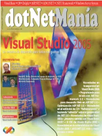 Visual Basic • C# • Delphi • ASP.NET • ADO.NET • .NET Framework • Windows Server System (España) €