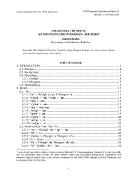AO and PROTO-TIBETO-BURMAN – the RIMES* Daniel Bruhn University of California, Berkeley