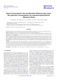 Basal Chromospheric Flux and Maunder Minimum-Type Stars: The
