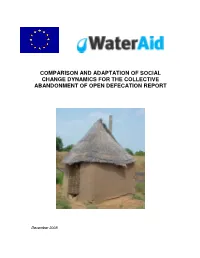 Comparison and Adaptation of Social Change Dynamics for the Collective Abandonment of Open Defecation Report