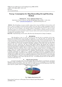 Energy Consumption for Ship Dismantling Through Beaching Method