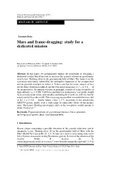 Mars and Frame-Dragging: Study for a Dedicated Mission