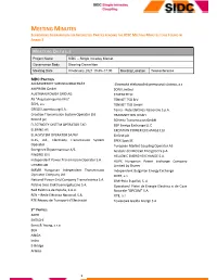 Meeting Minutes Supporting Information for Interested Parties Reading the Idsc Meeting Minutes to Be Found in Annex 1