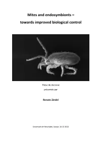 Mites and Endosymbionts – Towards Improved Biological Control