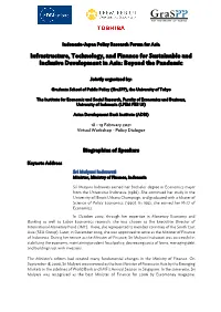 Policy Dialogue on Infrastructure, Technology, and Finance For
