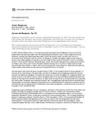 PROGRAM NOTES Johan Wagenaar Cyrano De Bergerac, Op. 23