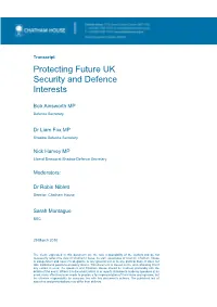 Protecting Future UK Security and Defence Interests