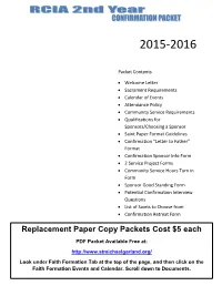 Replacement Paper Copy Packets Cost $5 Each