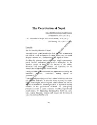 The Constitution of Nepal