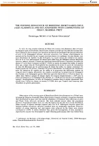 The Feeding Behaviour of Breeding Short-Eared Owls (Asio Flammeus) and Relationships with Communities of Small Mammal Prey