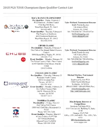 2018 PGA TOUR Champions Open Qualifier Contact List