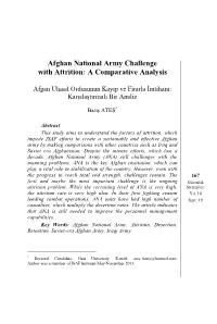Afghan National Army Challenge with Attrition: a Comparative Analysis