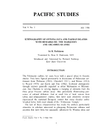 Ethnography of Ontong Java and Tasman Islands with Remarks Re: the Marqueen and Abgarris Islands