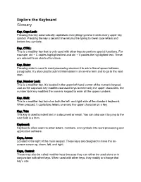 Explore the Keyboard Glossary