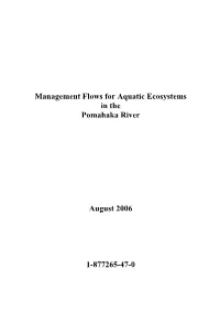 Management Flows for Aquatic Ecosystems in the Pomahaka River