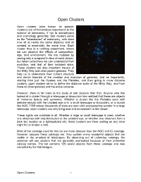 Open Clusters