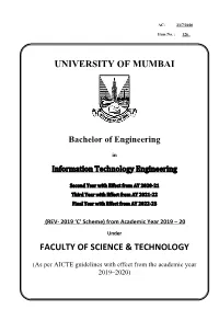 University of Mumbai Faculty of Science & Technology
