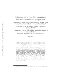 Architecture for Modular Microsimulation of Real Estate Markets and Transportation∗