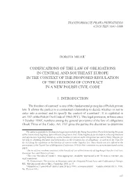 Codifications of the Law of Obligations in Central and Southeast Europe In