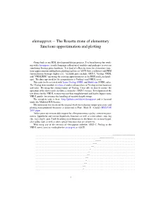 Elemapprox -- the Rosetta Stone of Elementary Functions Approximation and Plotting