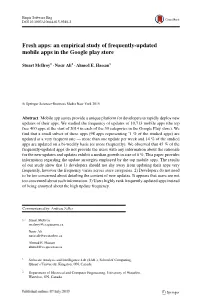 Fresh Apps: an Empirical Study of Frequently-Updated Mobile Apps in the Google Play Store