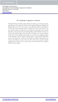 The Cambridge Companion to Nabokov Edited by Julian W