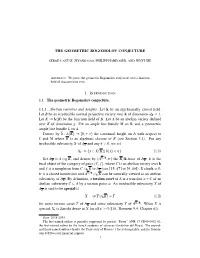 THE GEOMETRIC BOGOMOLOV CONJECTURE 1.1. the Geometric Bogomolov Conjecture. 1.1.1. Abelian Varieties and Heights. Let K Be an Al