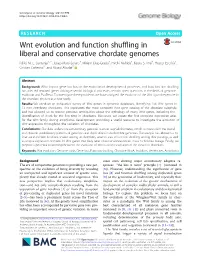 Wnt Evolution and Function Shuffling in Liberal and Conservative Chordate Genomes Ildikó M