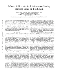 A Decentralized Information Sharing Platform Based on Blockchain
