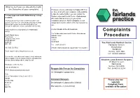 Complaints Procedure