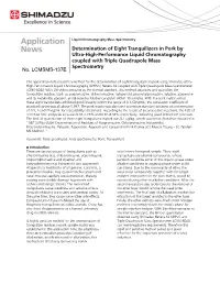 Determination of Eight Tranquilizers in Pork by Ultra-High-Performance Liquid Chromatography