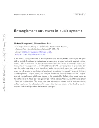 Entanglement Structures in Qubit Systems Arxiv:1505.03696V3 [Hep-Th]
