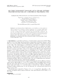 Time Complexity Parallel Local Binary Pattern Feature Extractor on a Graphical Processing Unit