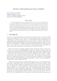 Towards a Diversification of Causes of Deaths 1 Introduction