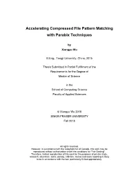 Accelerating Compressed File Pattern Matching with Parabix Techniques