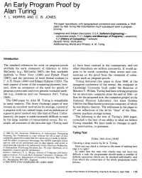 An Early Program Proof by Alan Turing F