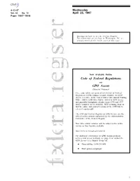 Code of Federal Regulations GPO Access