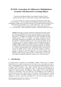ECOOL: Generation of Collaborative Multiplatform Scenarios with Interactive Learning Objects