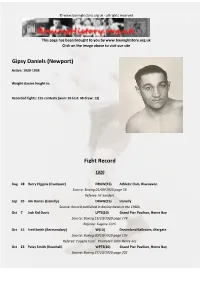 Fight Record Gipsy Daniels (Newport)