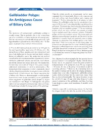 Gallbladder Polyps: an Ambiguous Cause of Biliary Colic