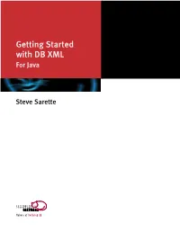 Getting Started with DB XML Java