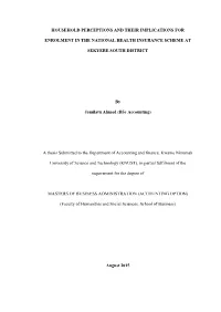 Household Perceptions and Their Implications For