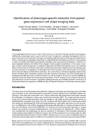 Identi Cation of Phenotype-Speci C Networks from Paired Gene Expression-Cell Shape Imaging Data